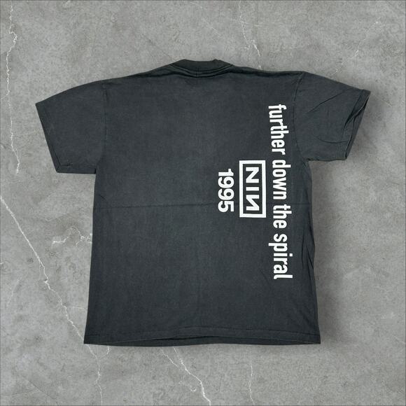 Vintage NIN 1995 Nine Inch Nails Further Down The Spiral Large Reprint T-Shirt - Picture 2 of 9